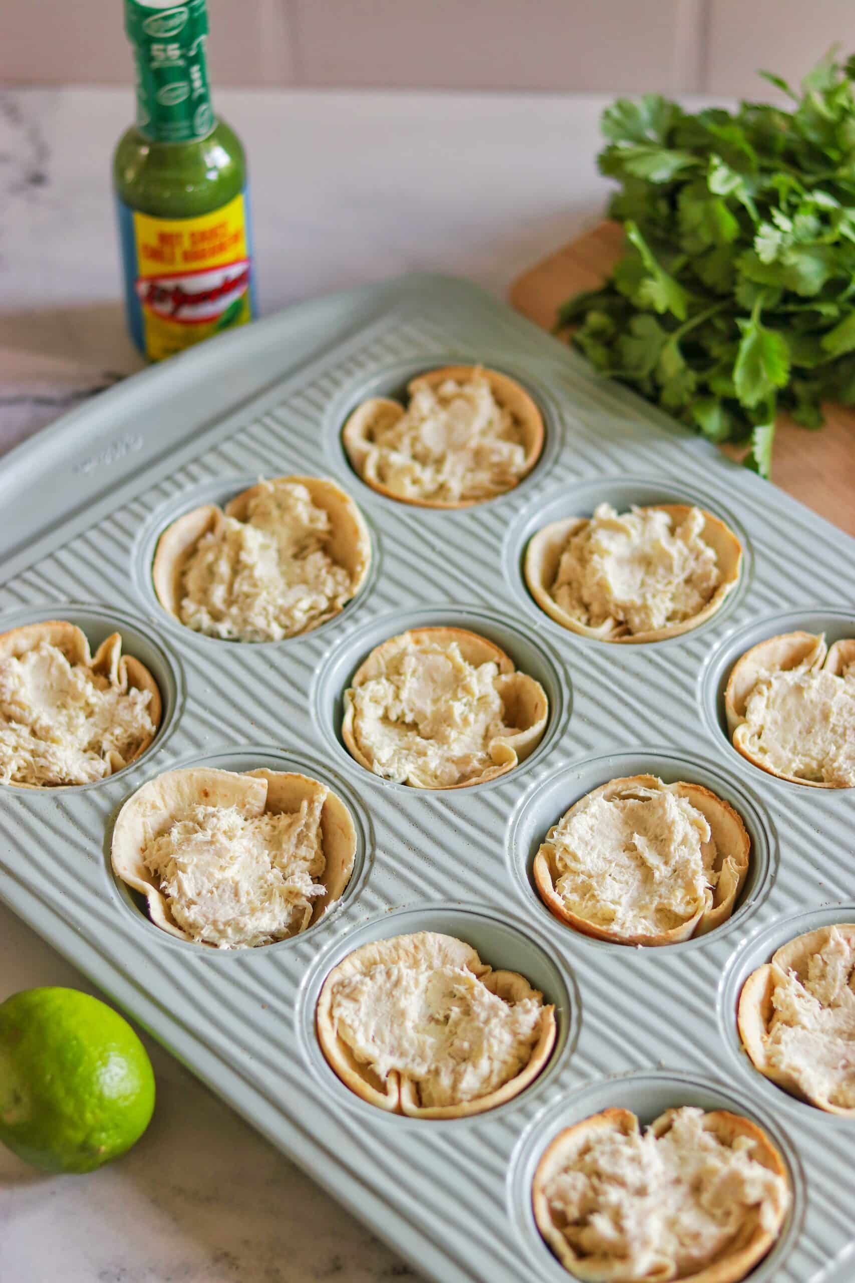 taco bites in muffin pan