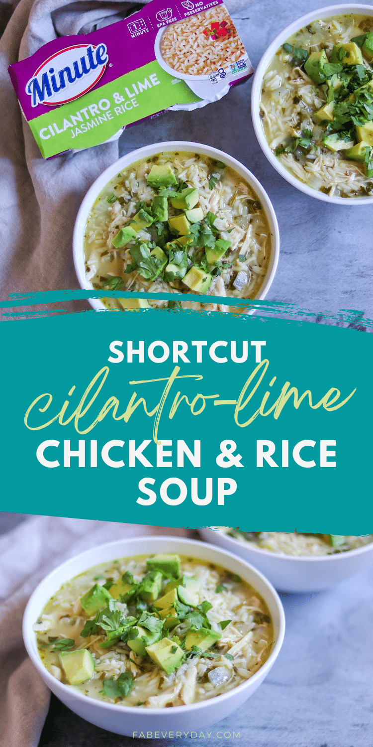 Cilantro-Lime Chicken and Rice Soup (easy cilantro chicken soup recipe with Minute Rice Cups)