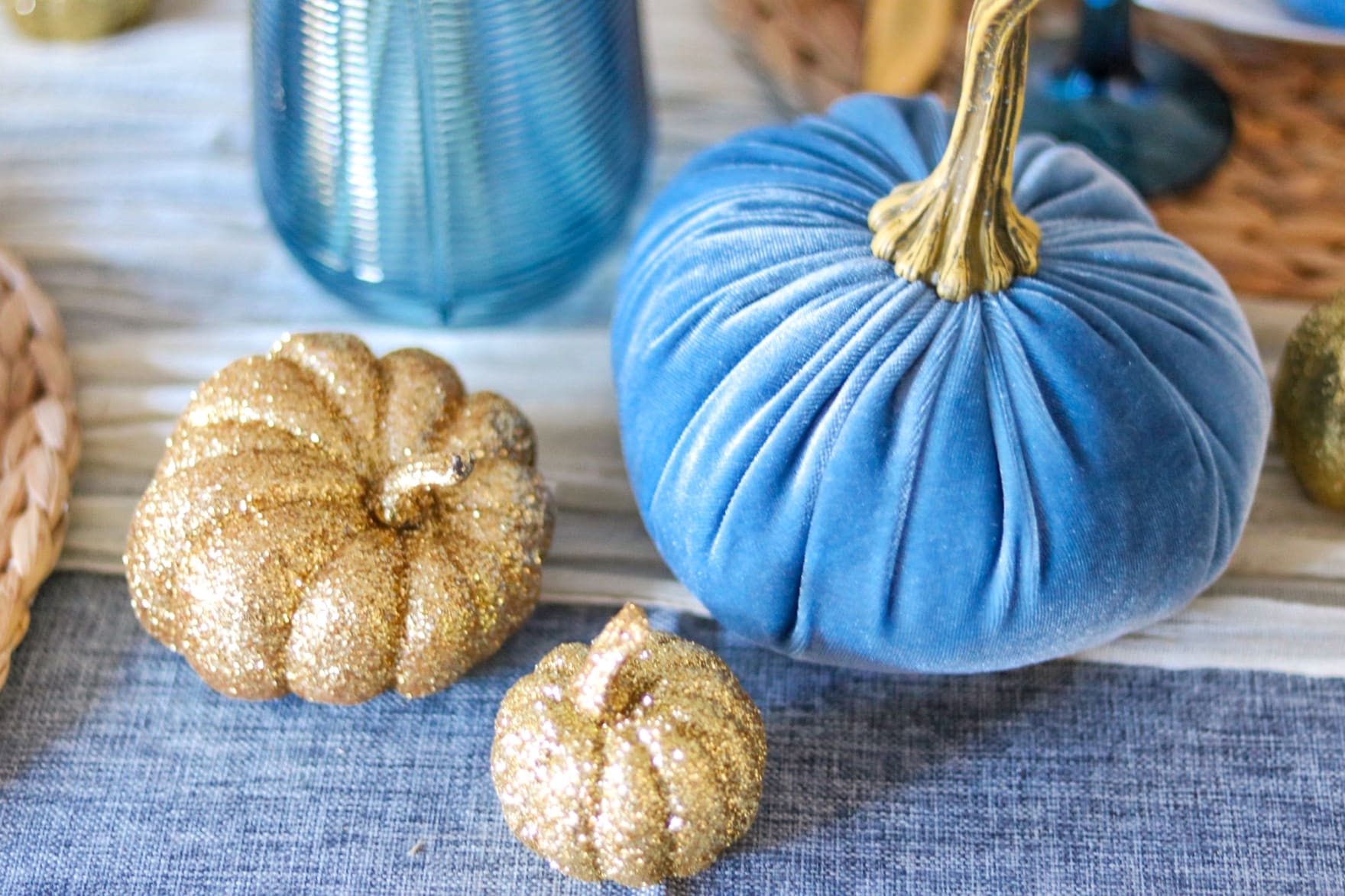 blue fall decor