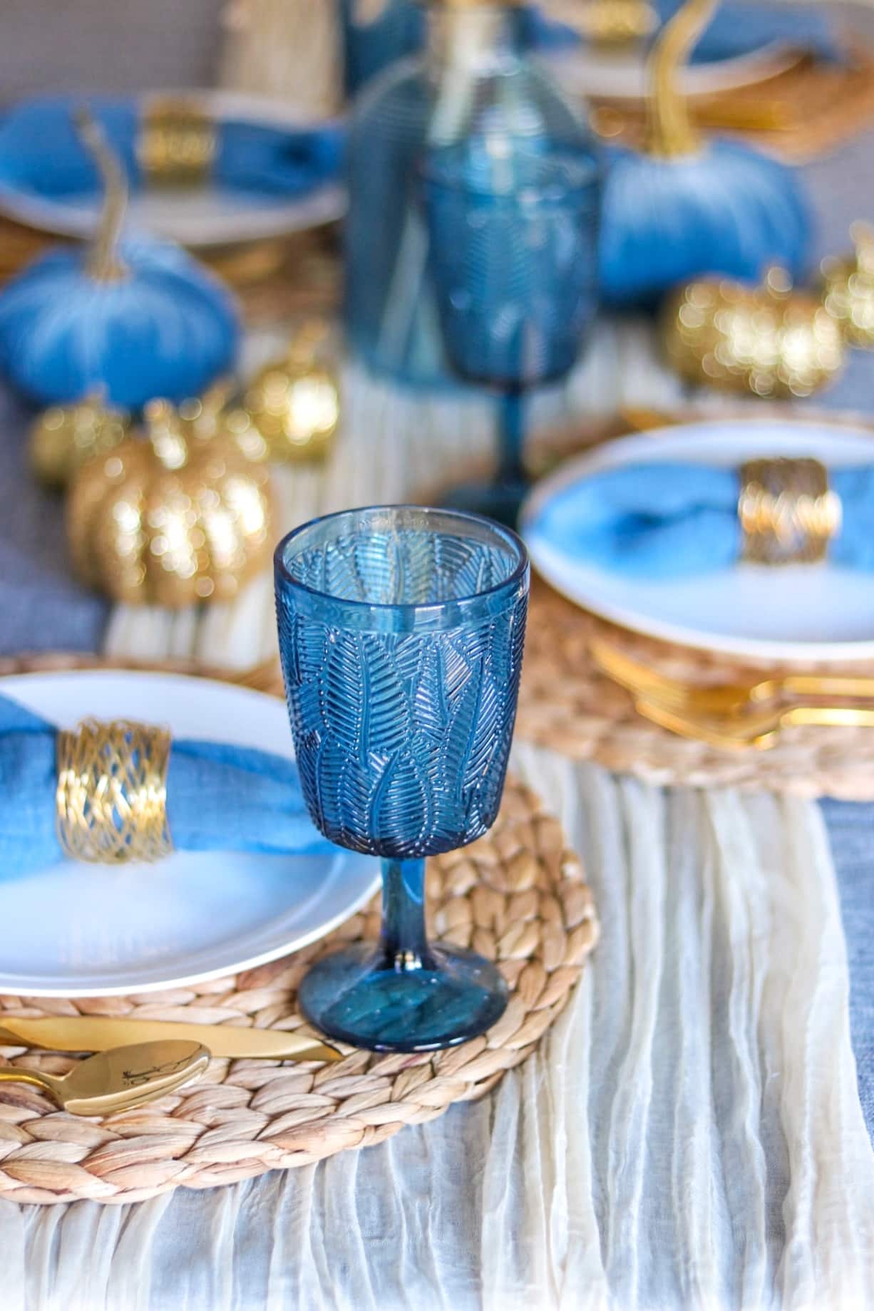 blue fall decor