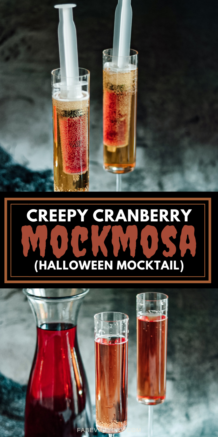 Creepy Cranberry Mockmosa (Halloween Mimosa Mocktail)