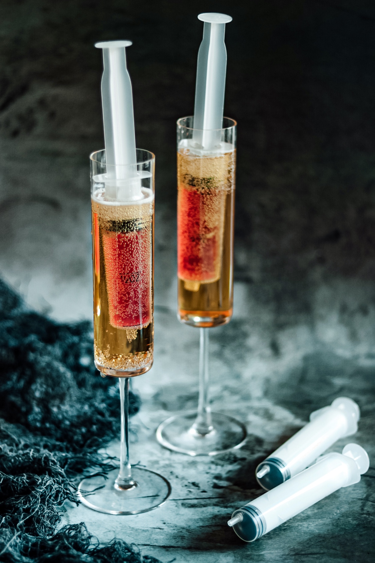Creepy Cranberry Mockmosa (Halloween Mimosa Mocktail)