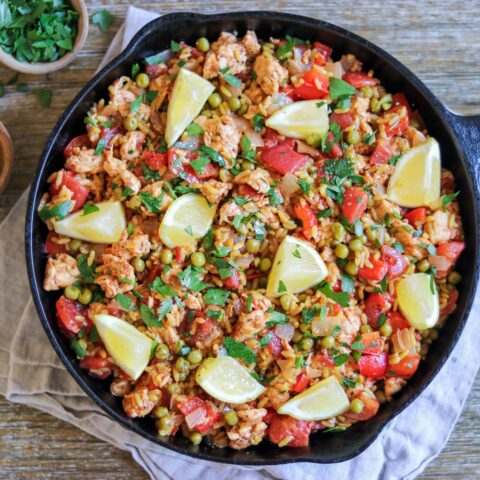 Quick Chicken Paella (30-minute shortcut paella recipe with Minute Rice Cups)