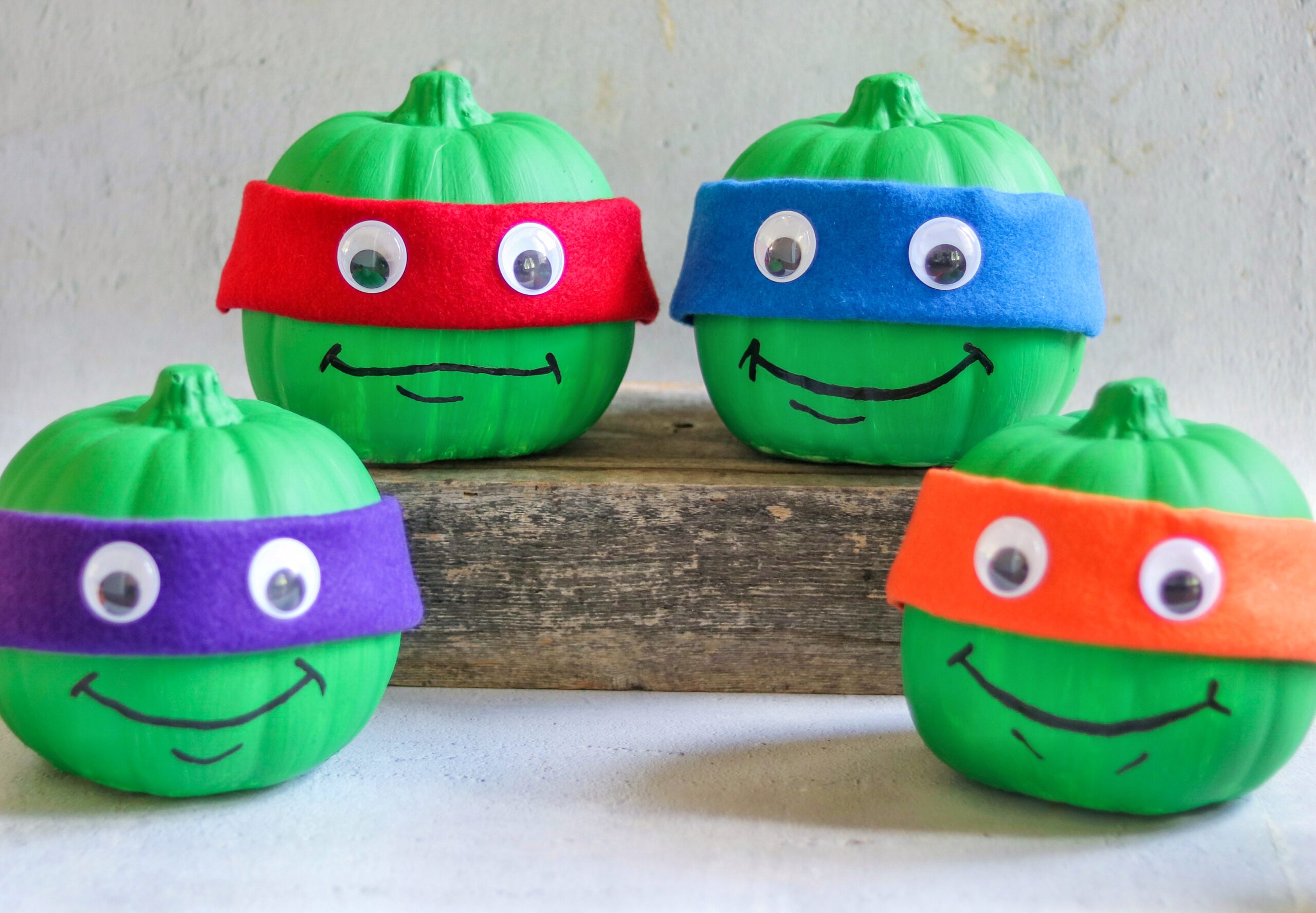 Teenage Mutant Ninja Turtles painted pumpkin