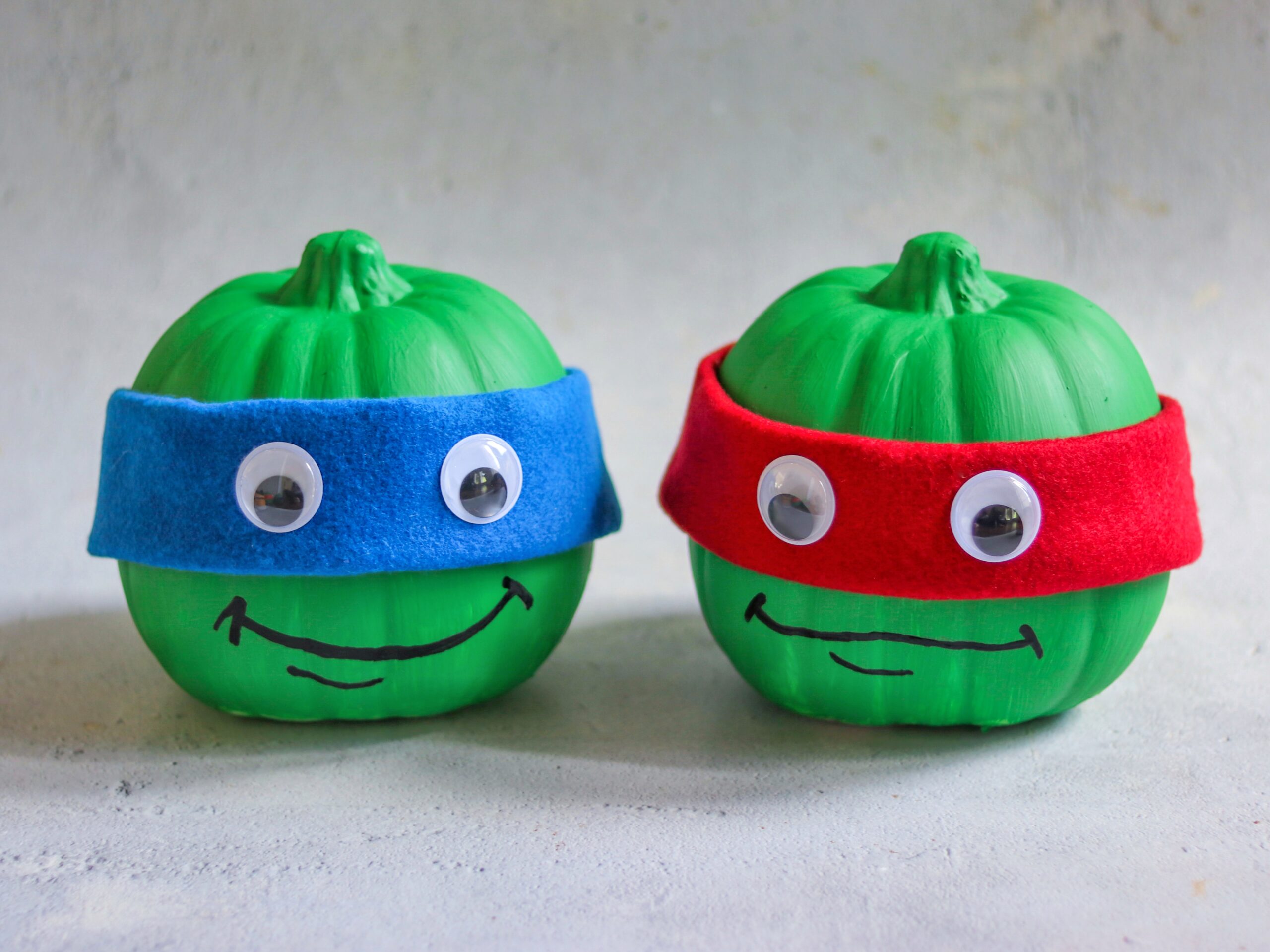 TMNT painted pumpkins