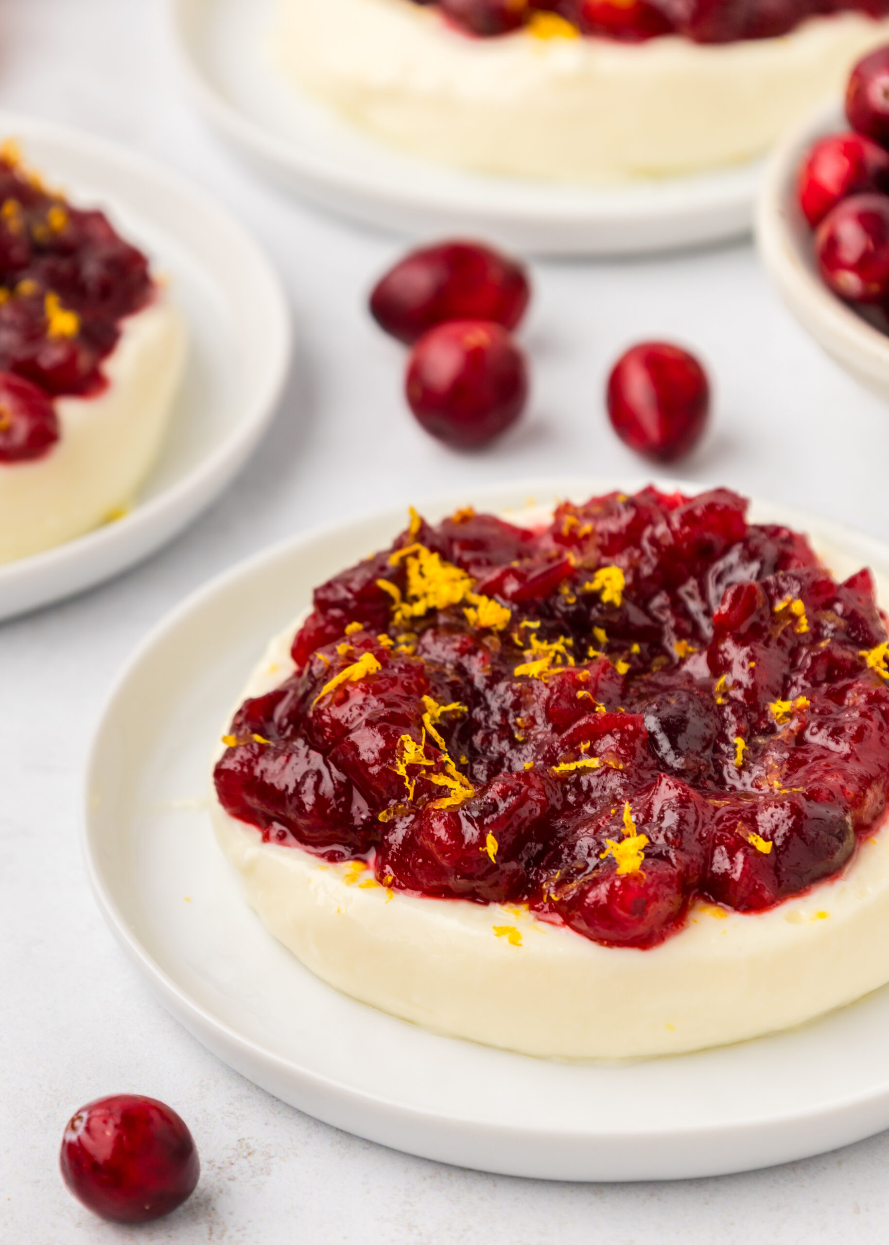 orange panna cotta recipe with cranberries
