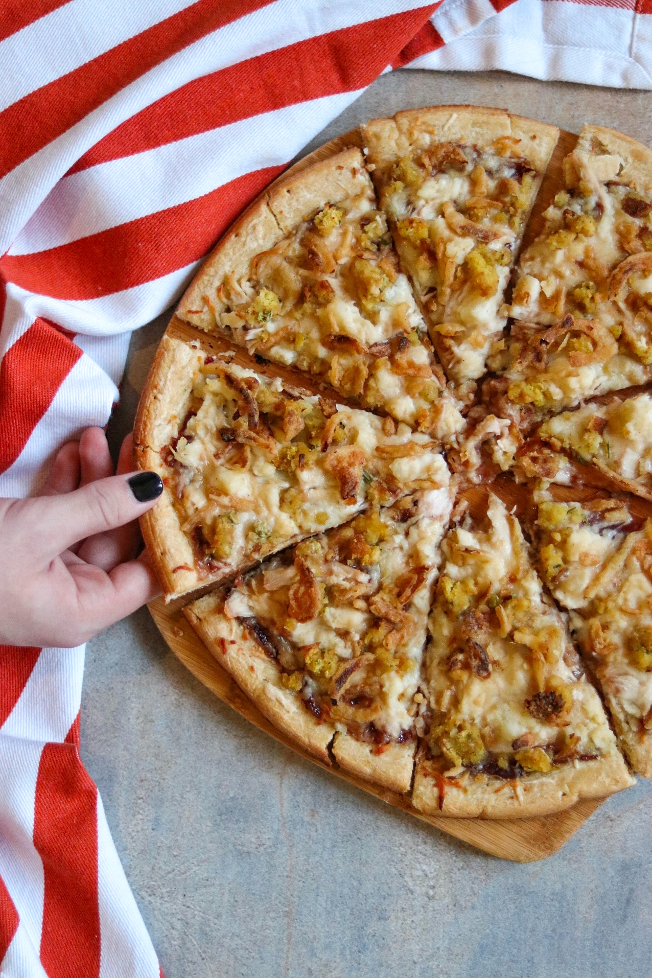 leftover Thanksgiving pizza