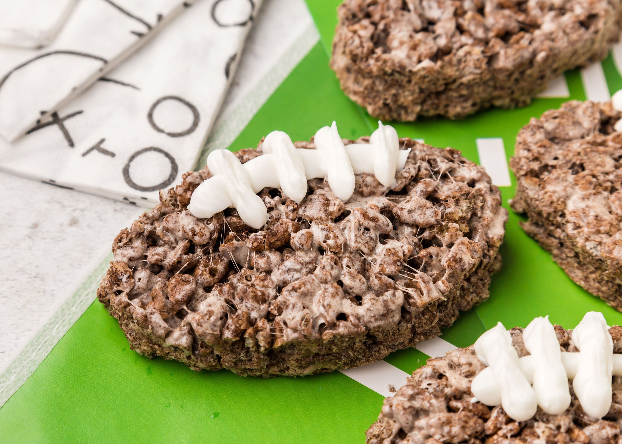 Rice Krispie football treats