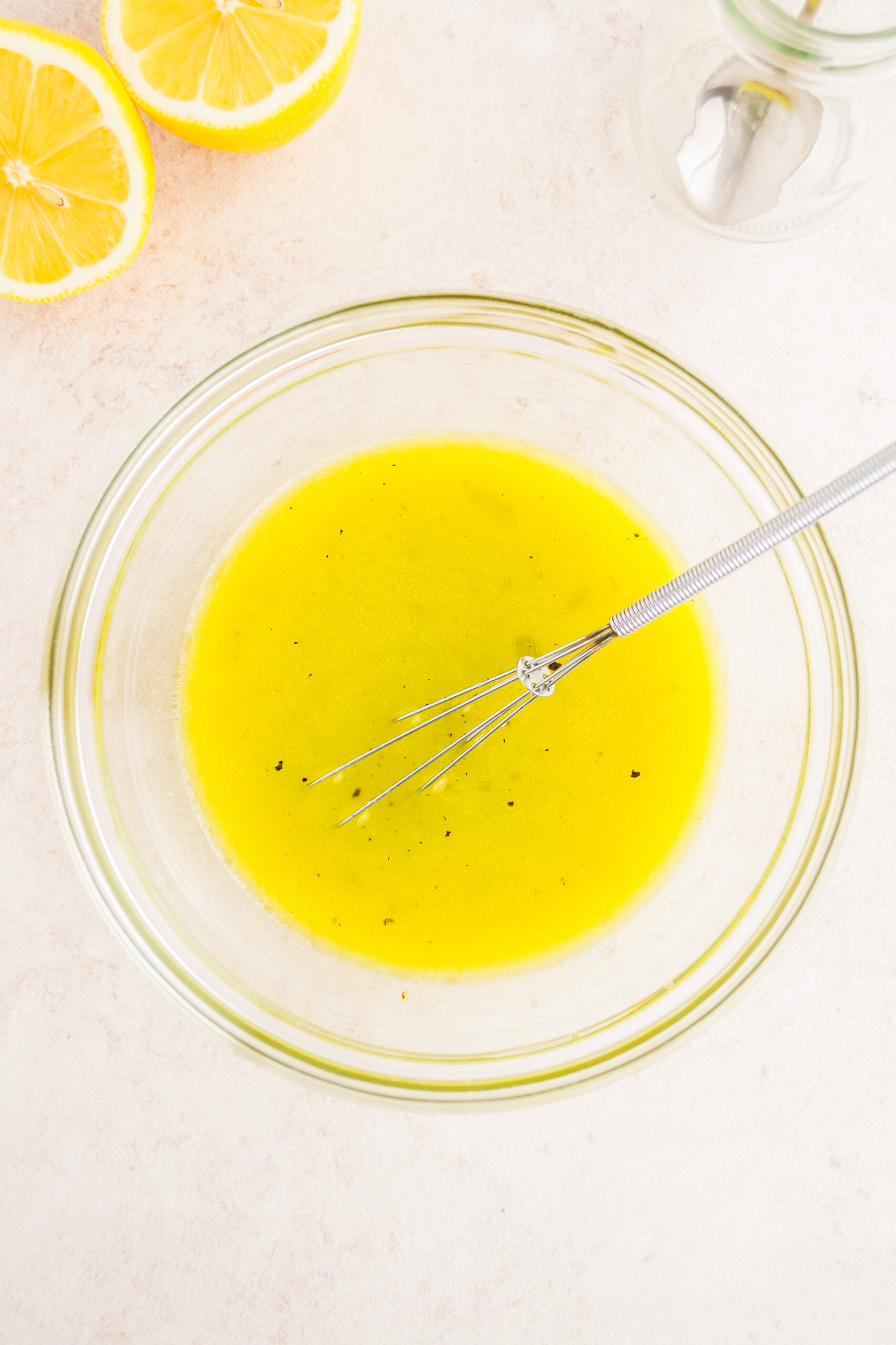 Dijon vinaigrette dressing for a salad with goat cheese pistachios and grapefruit