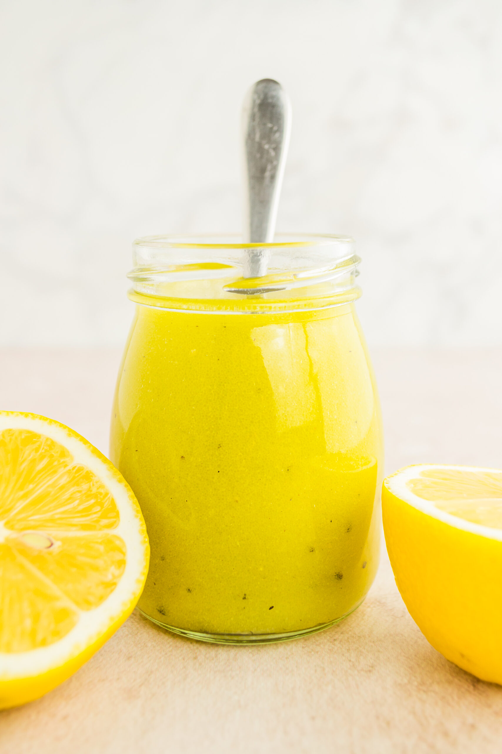 Dijon vinaigrette dressing for a Grapefruit and Goat Cheese Salad with Pistachios