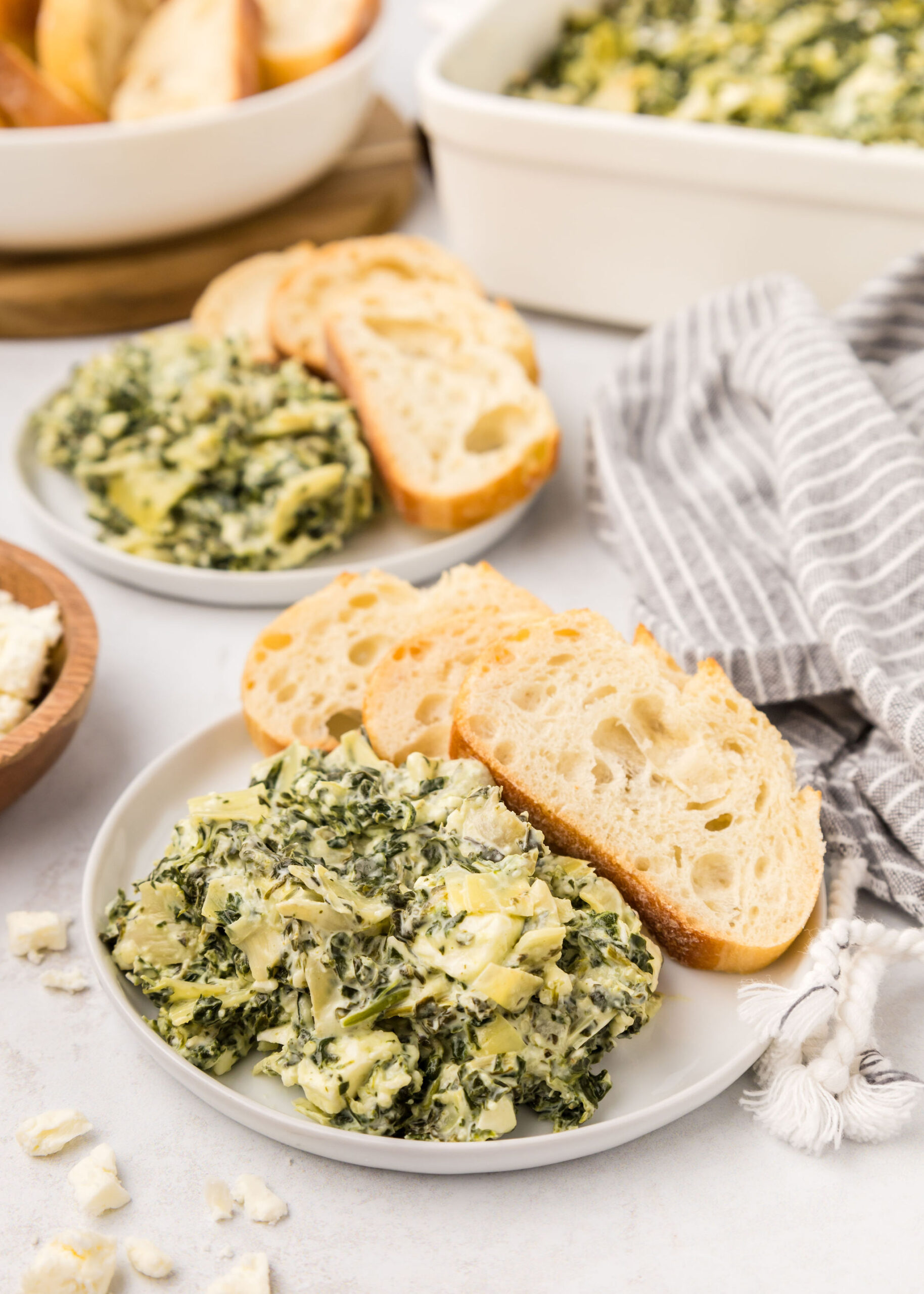 Baked Feta, Spinach, and Artichoke Dip