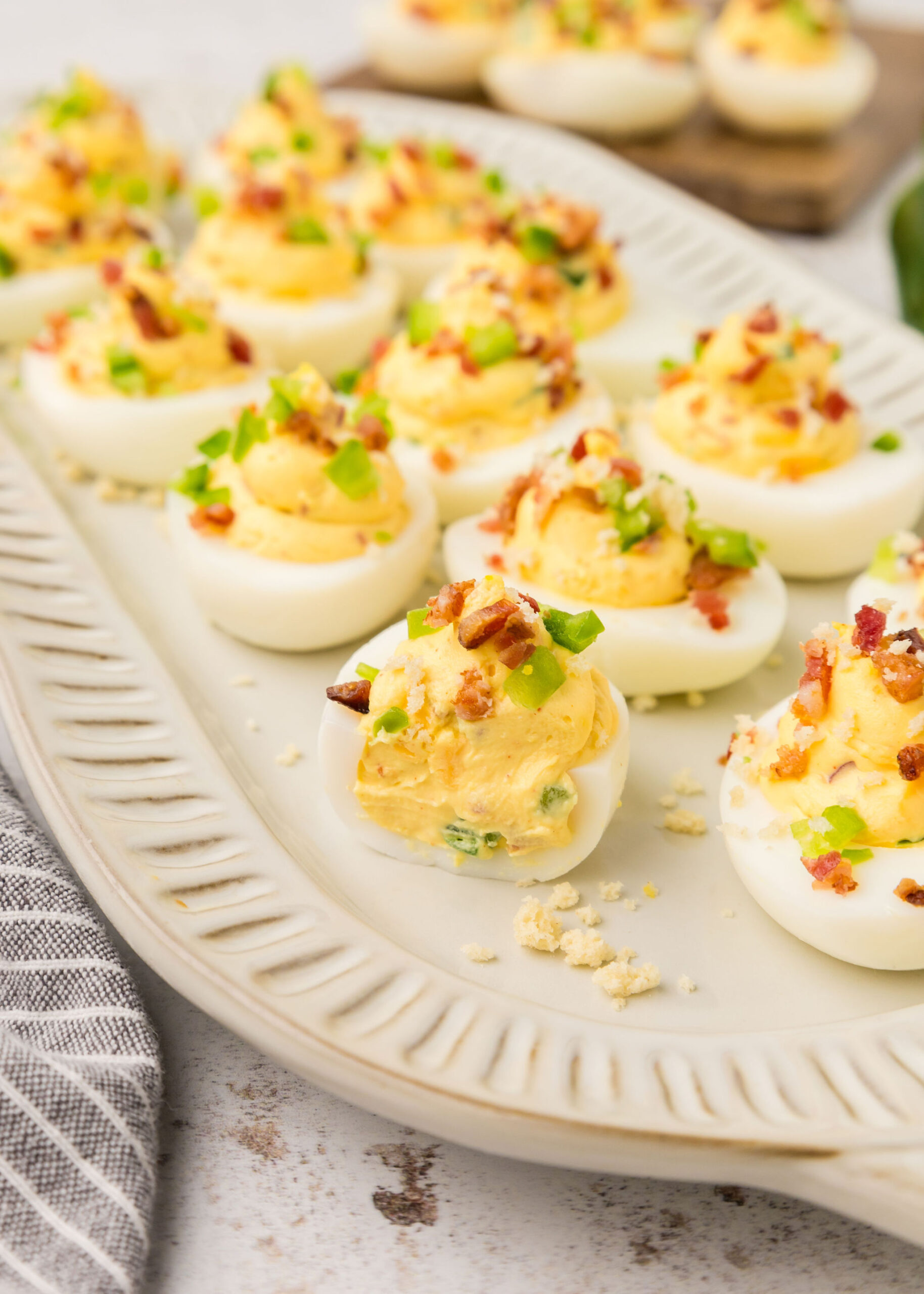 Jalapeno Popper Deviled Eggs recipe (spicy jalapeno cream cheese deviled eggs)