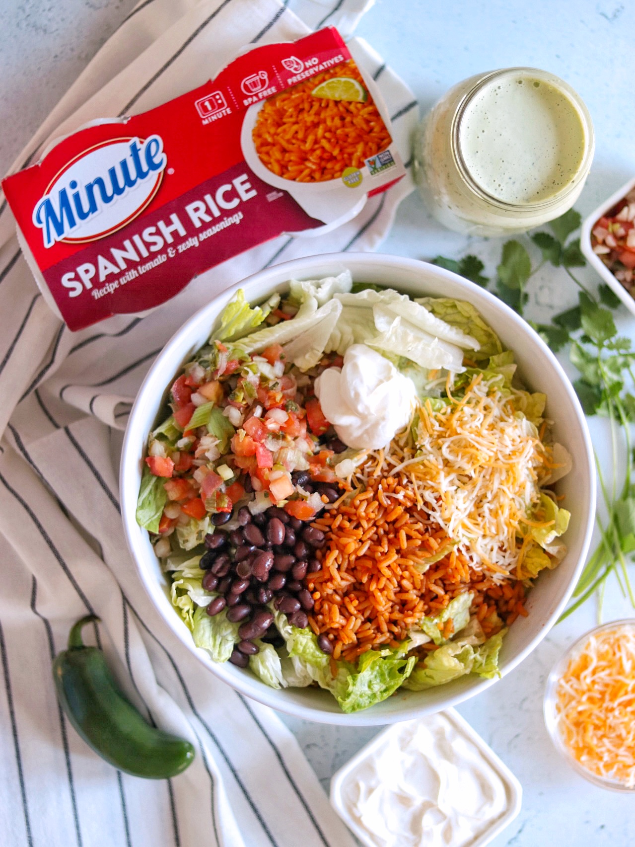 Mexican salad with rice