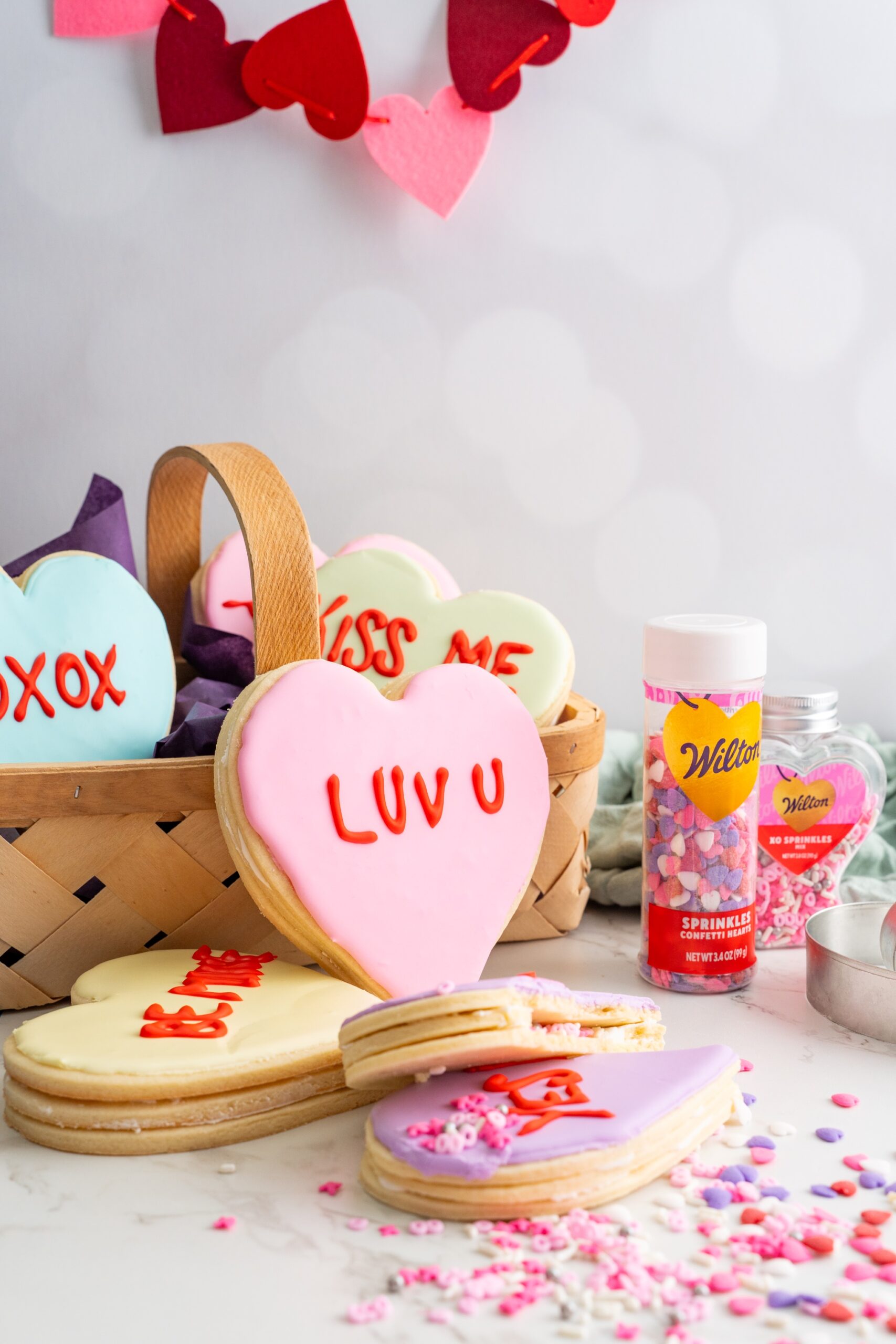 Stuffed Conversation Heart Cookies (sprinkle filled cookies)