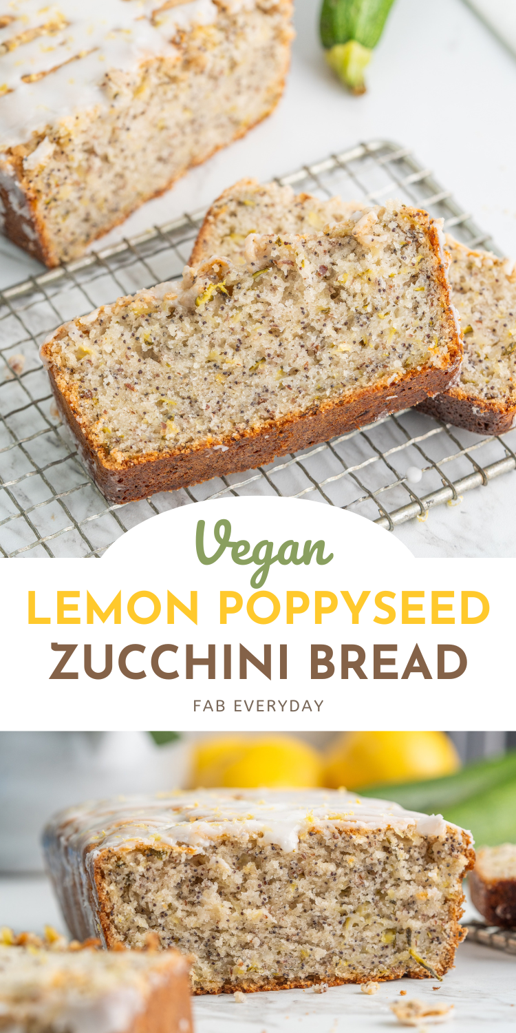 Vegan Lemon Poppyseed Loaf (dairy-free zucchini bread recipe)