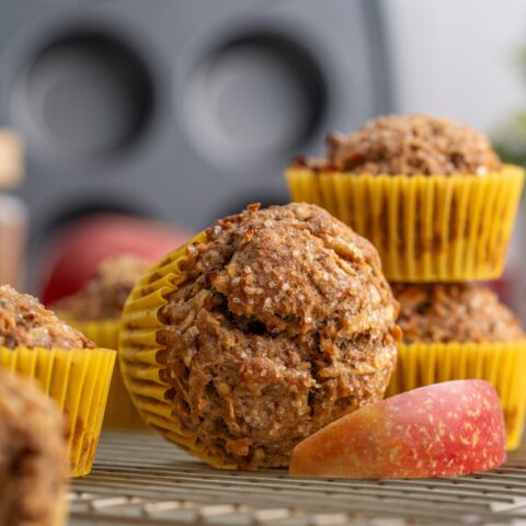 Whole Wheat Vegan Apple Cinnamon Muffins (dairy-free apple muffins recipe)
