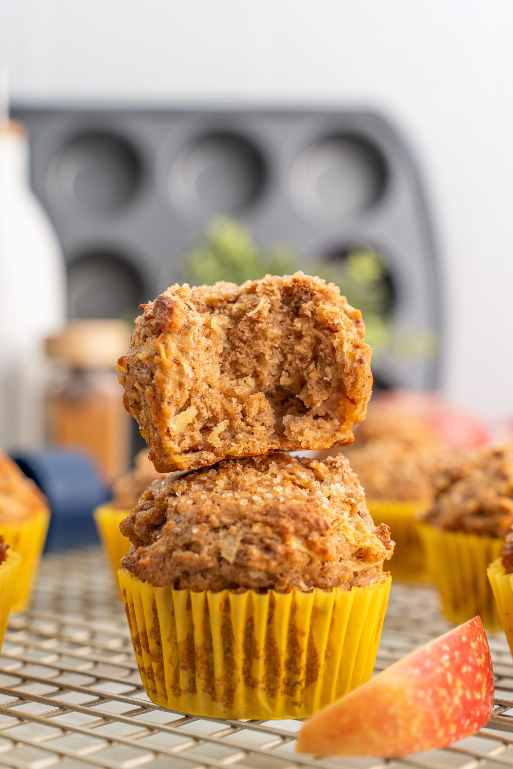 whole wheat vegan apple muffins