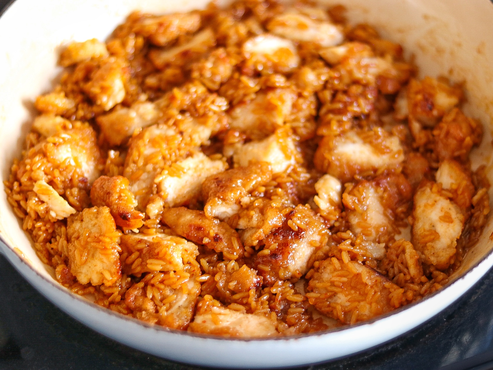 hot honey chicken with rice
