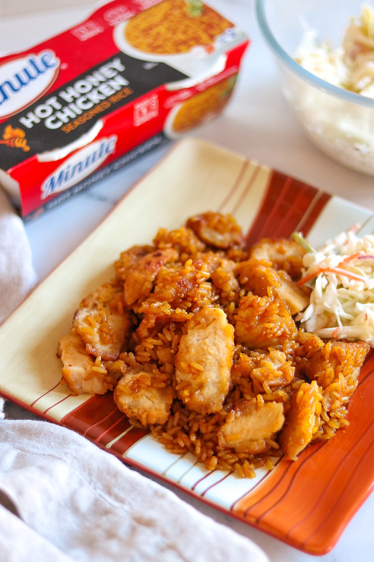 hot honey chicken tenders with rice