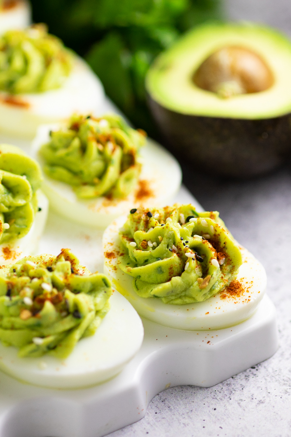 Avocado Deviled Eggs recipe from A Gracious Wife