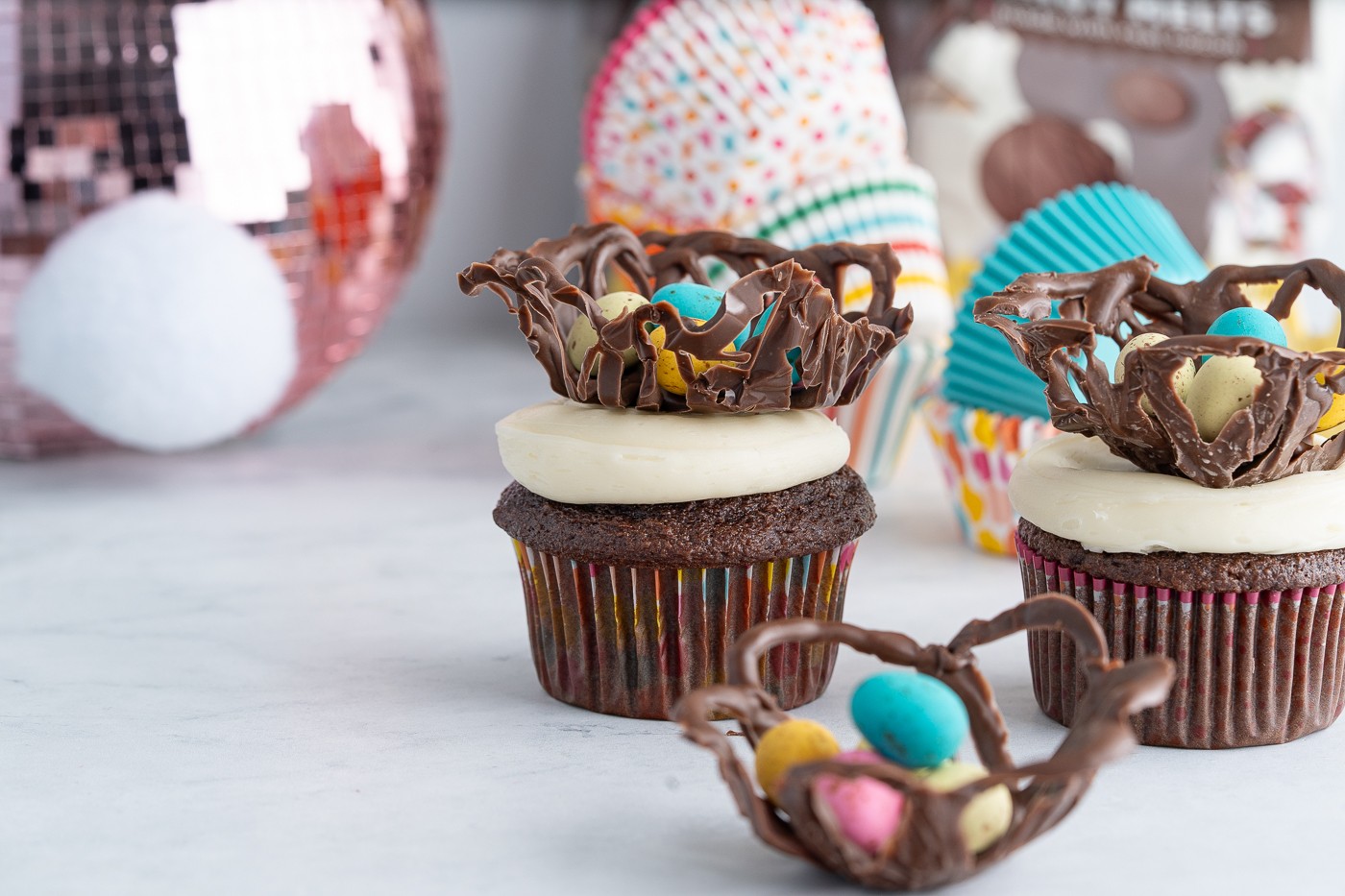 Easter cupcake ideas: birds nest cupcakes