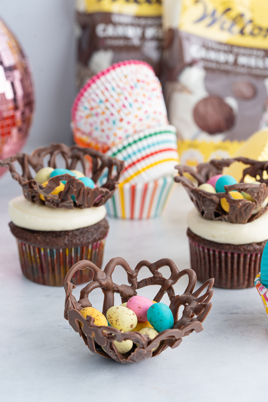 birds nest cupcakes for Easter