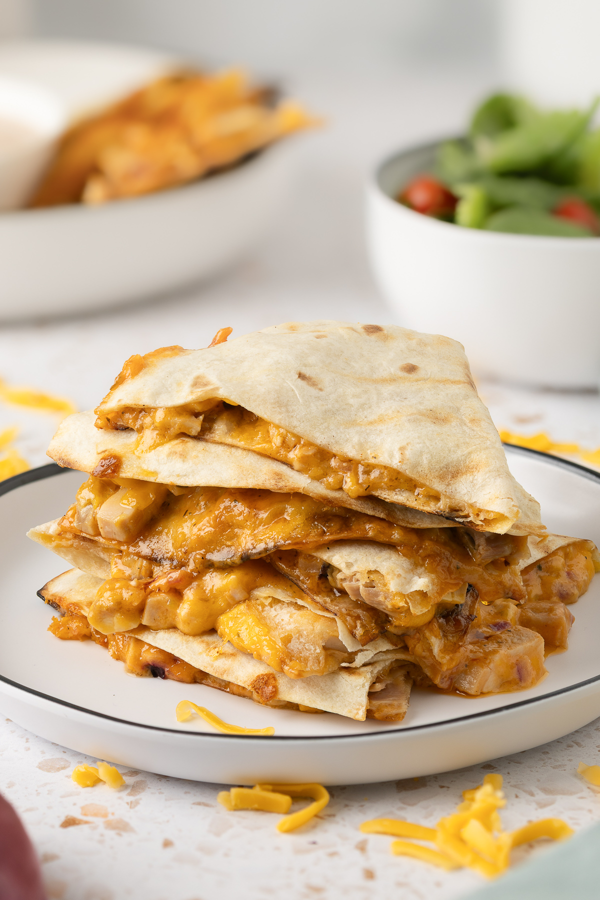 grilled quesadilla recipe: BBQ Ranch Chicken Quesadillas