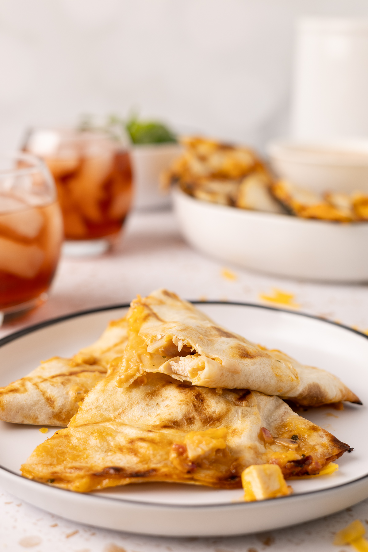 Grilled BBQ Ranch Chicken Quesadillas (made on the grill)