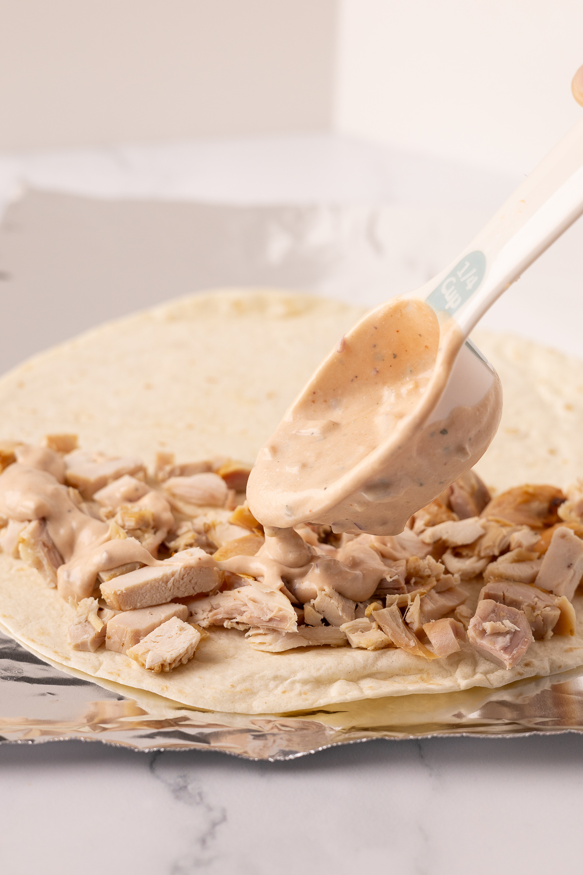 BBQ ranch chicken quesadillas
