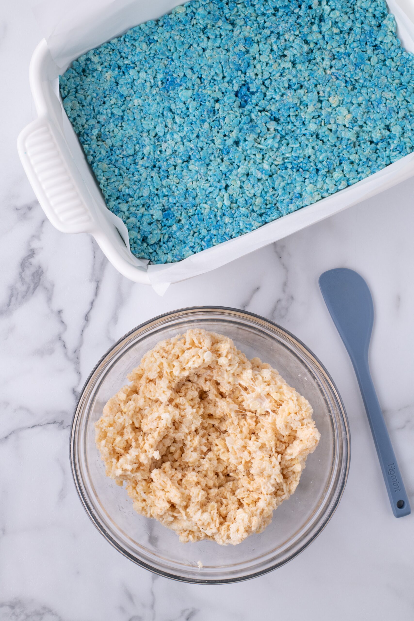 red white blue Rice Krispies for 4th of July