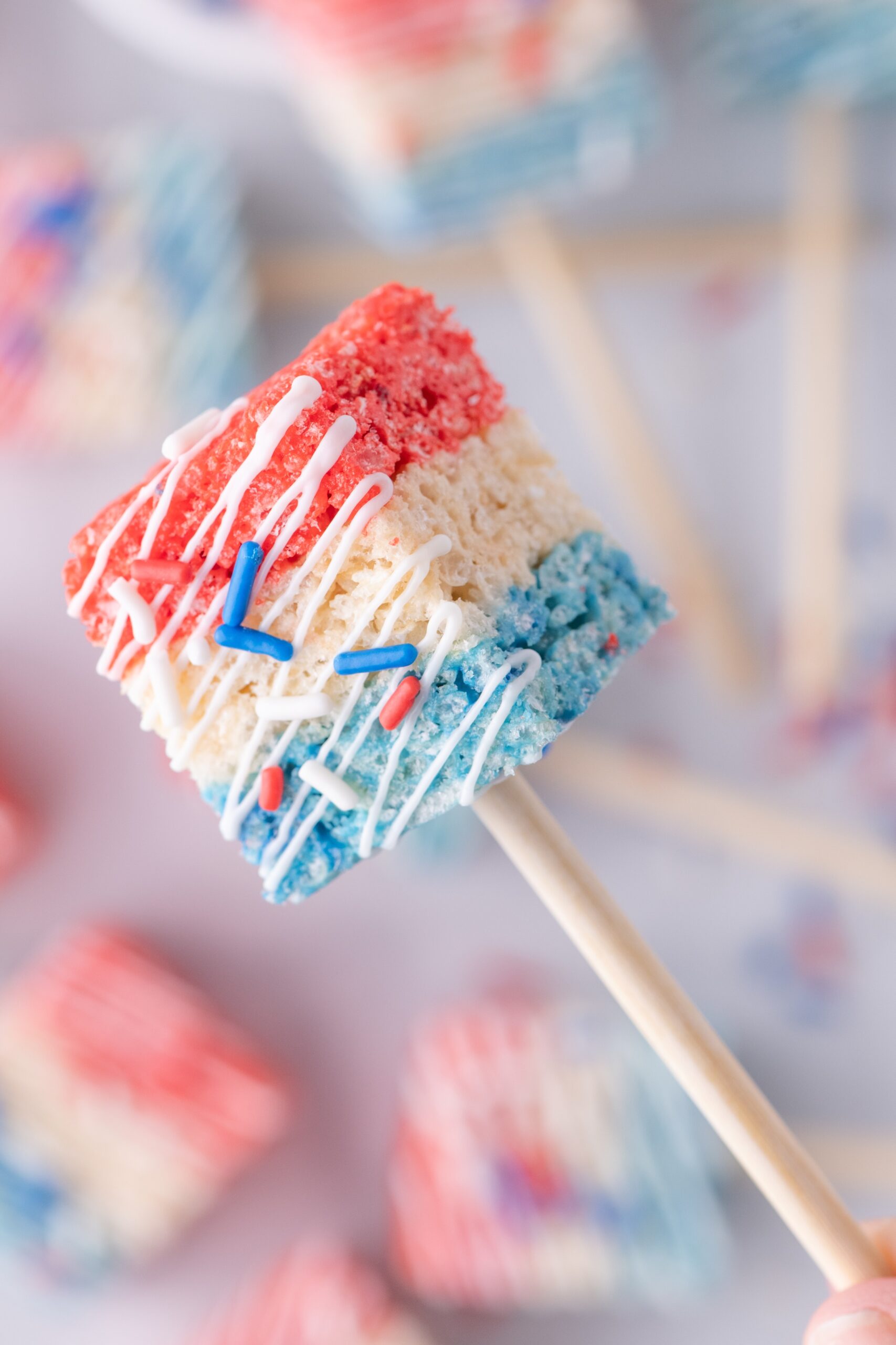 4th of July Rice Krispie Treats pops