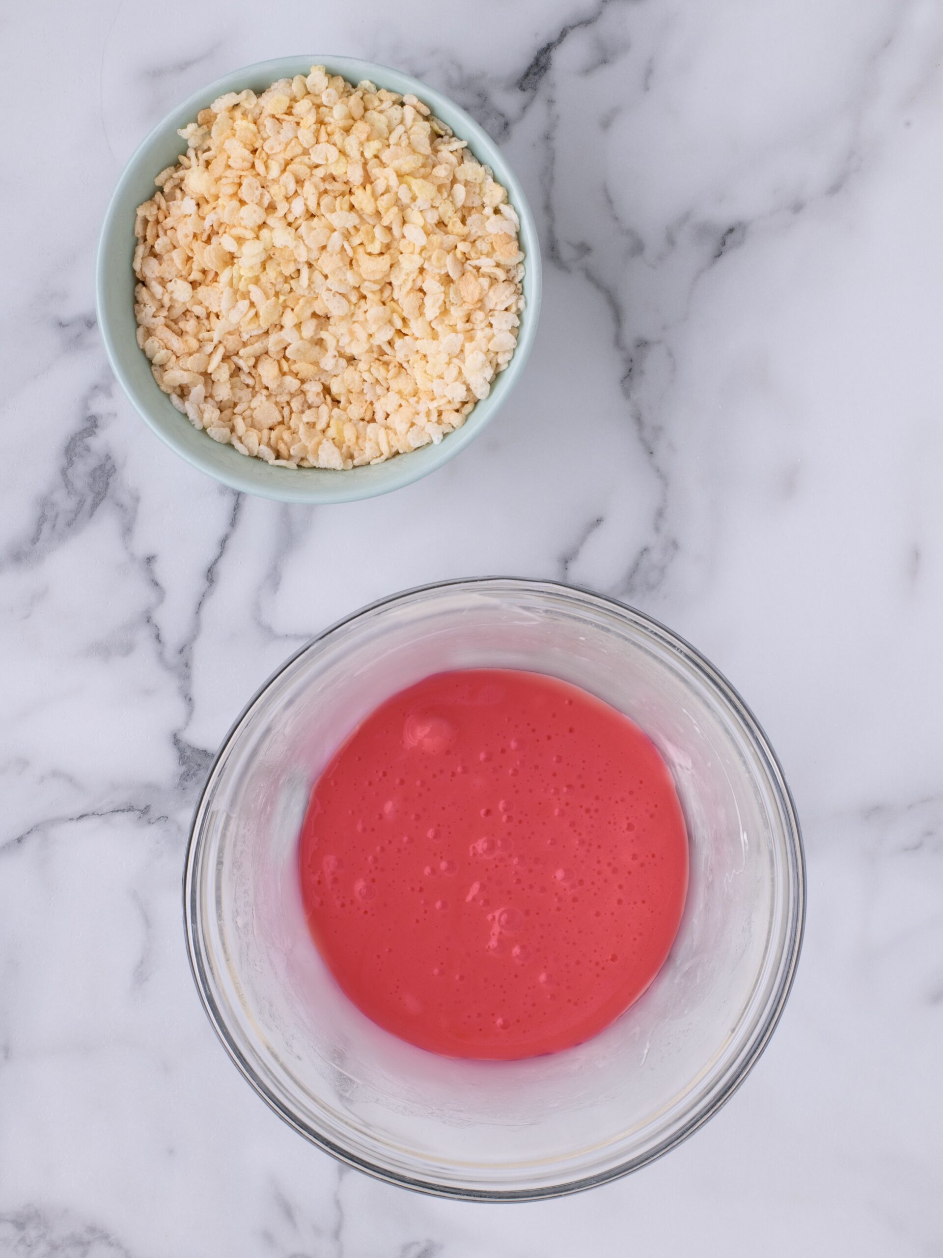 patriotic red white and blue Krispie treats
