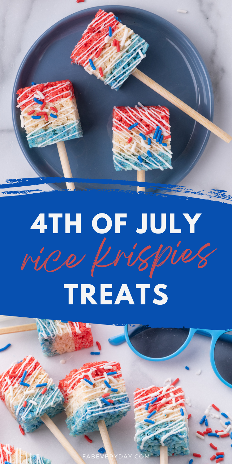 4th of July Rice Krispie Treats (red, white, and blue Krispie treats flavored with Jello)