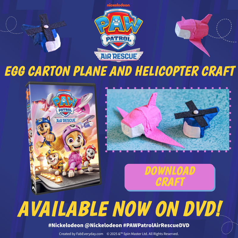 Egg Carton Plane and Helicopter Craft Inspired by PAW Patrol: Air Rescue