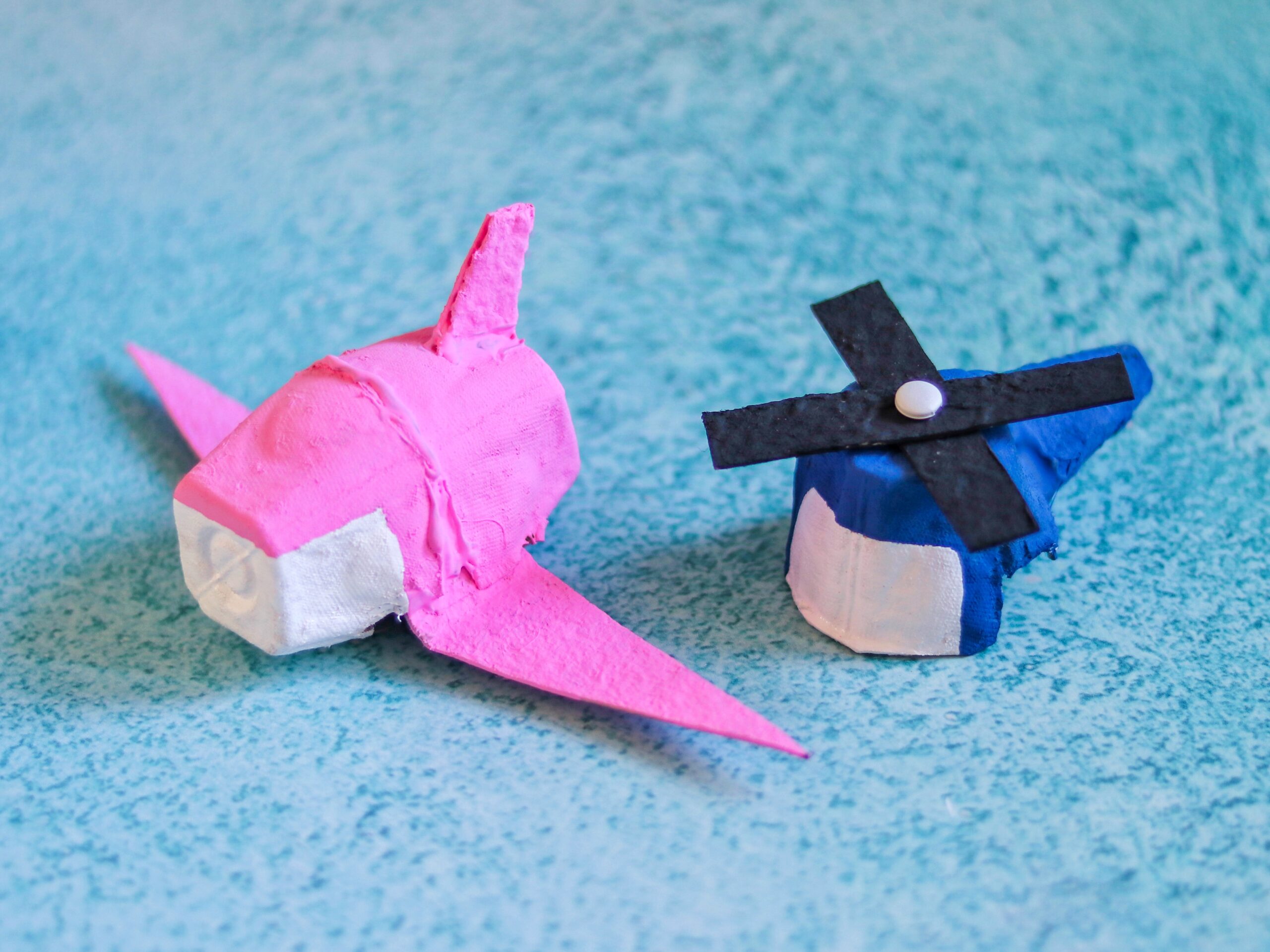 airplane and helicopter egg carton crafts for kids