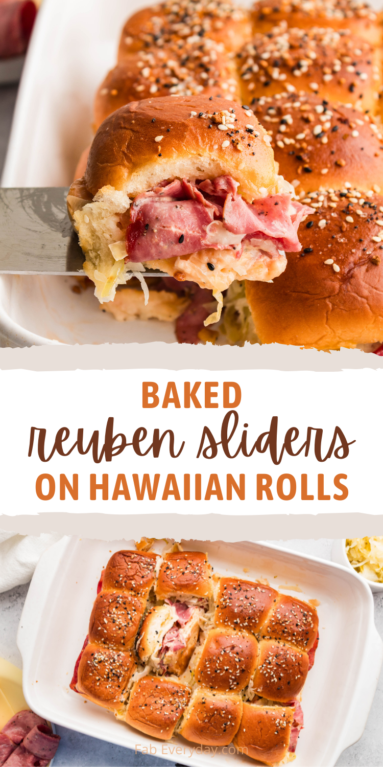 Baked Reuben Sliders on Hawaiian Rolls