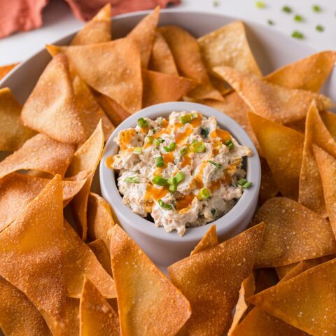 Cold Crab Rangoon Dip with Wonton Chips