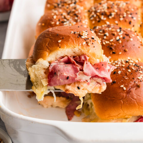 Baked Reuben Sliders on Hawaiian Rolls