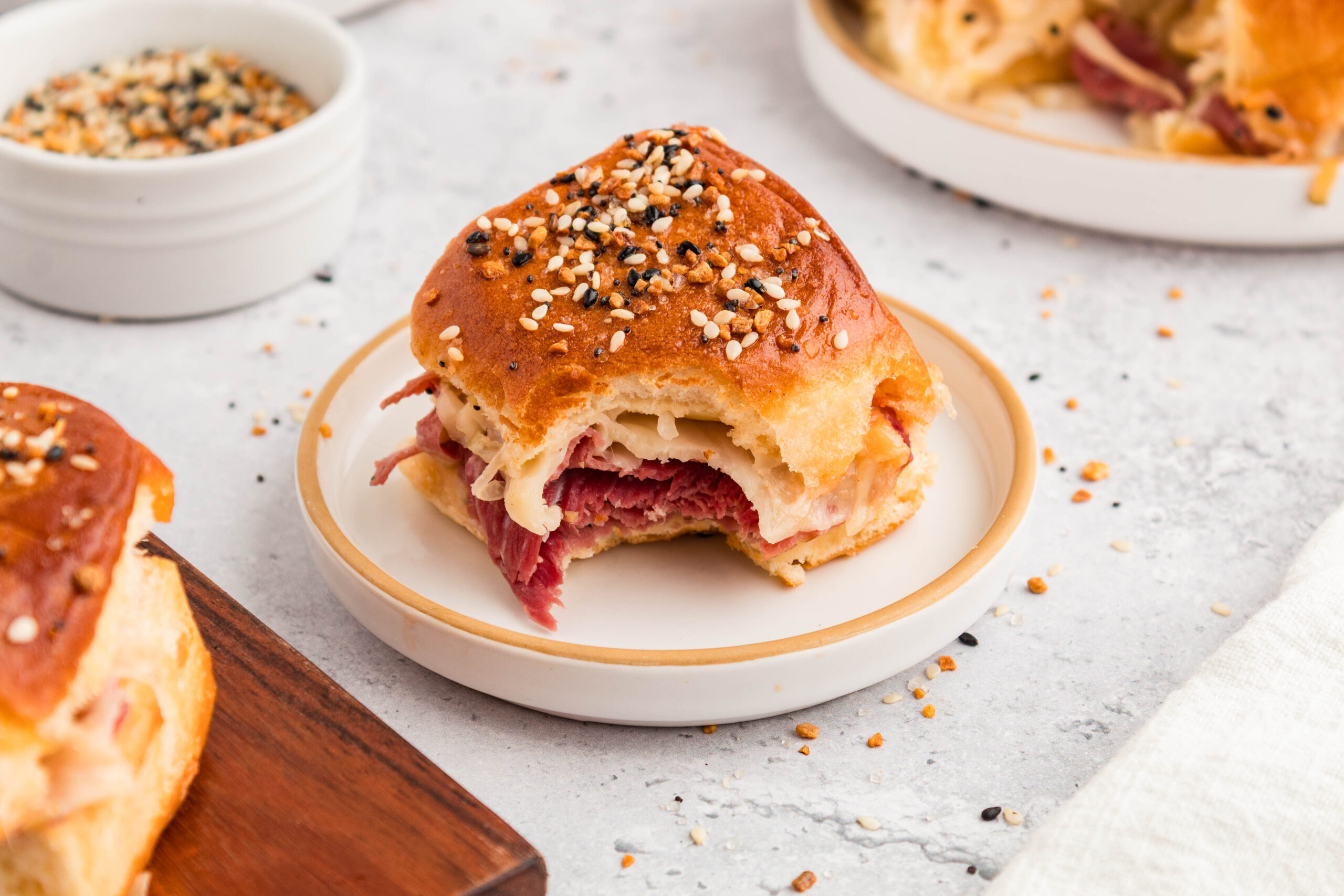 Reuben Sliders on Hawaiian rolls
