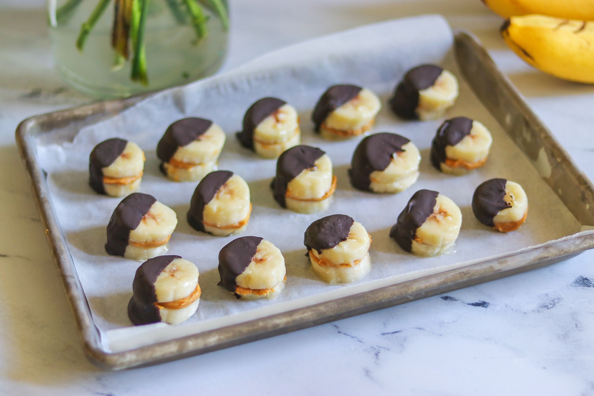 Summer Snacks for Kids: Banana, Peanut Butter, and Chocolate Bites