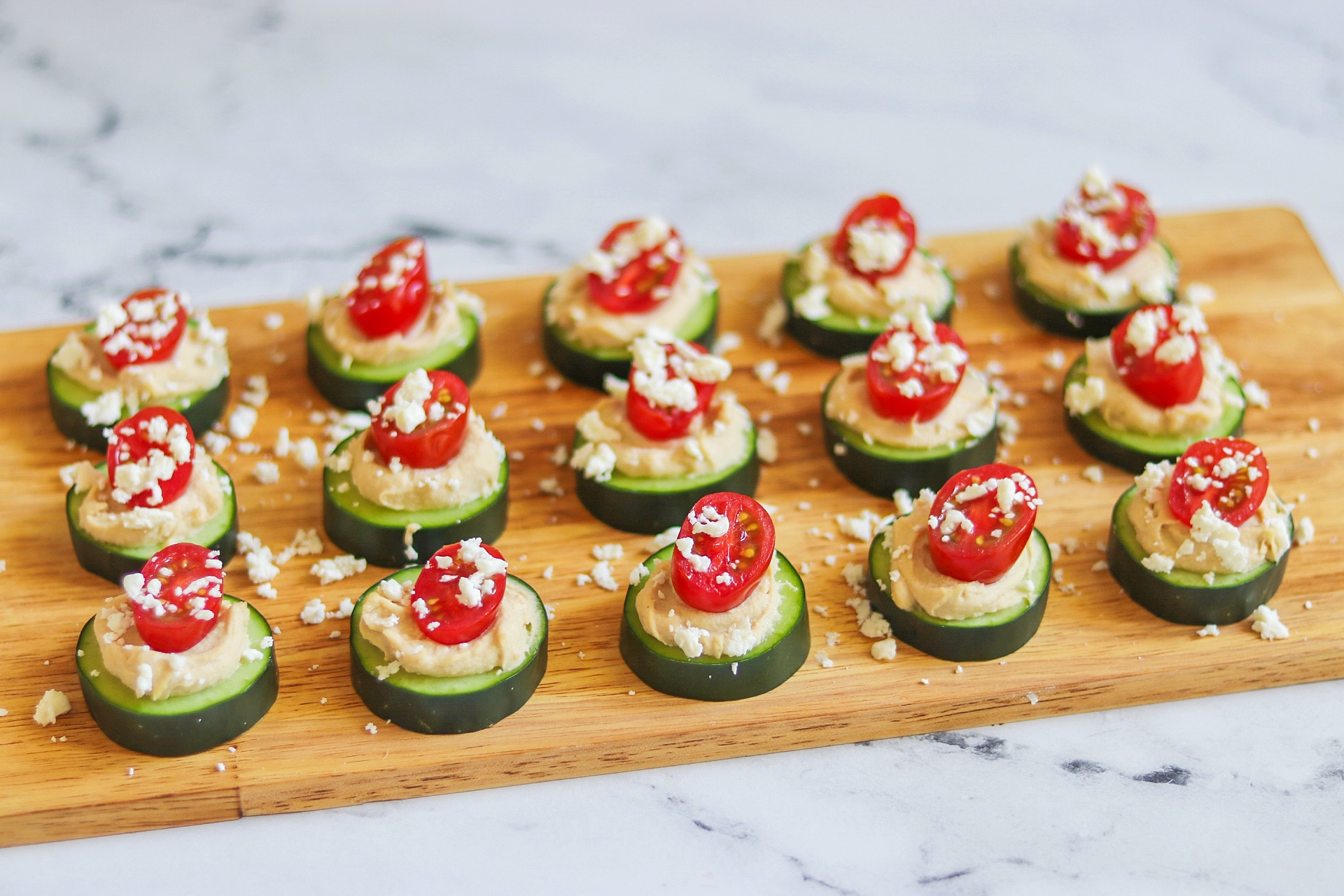 Summer Snacks for Kids: Cucumber Hummus Bites