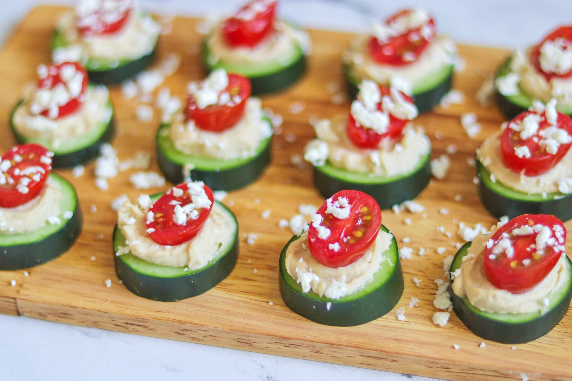 Summer Snacks for Kids: Cucumber Hummus Bites