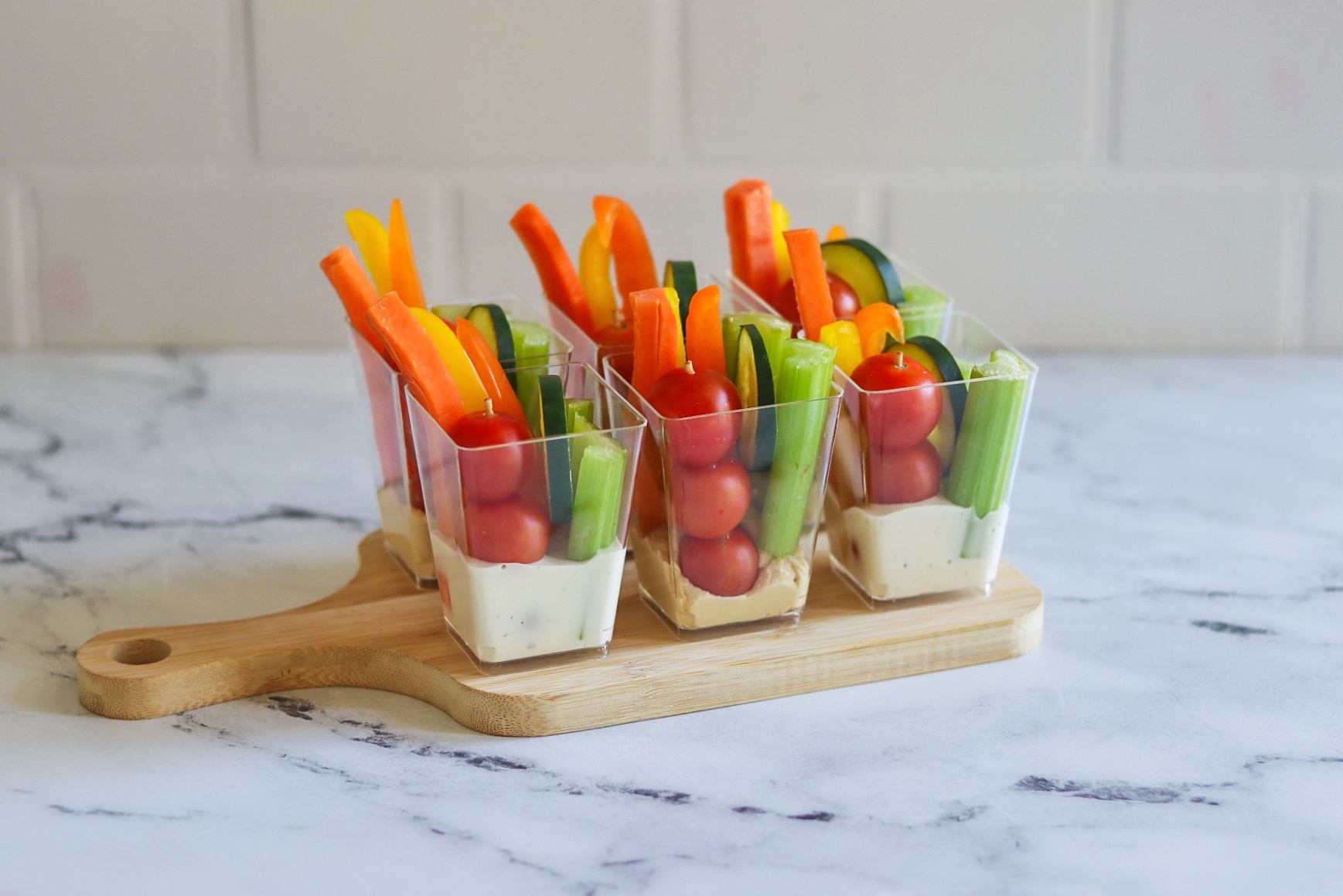 Summer Snacks for Kids: Pre-Made Ranch and Hummus Veggie Cups