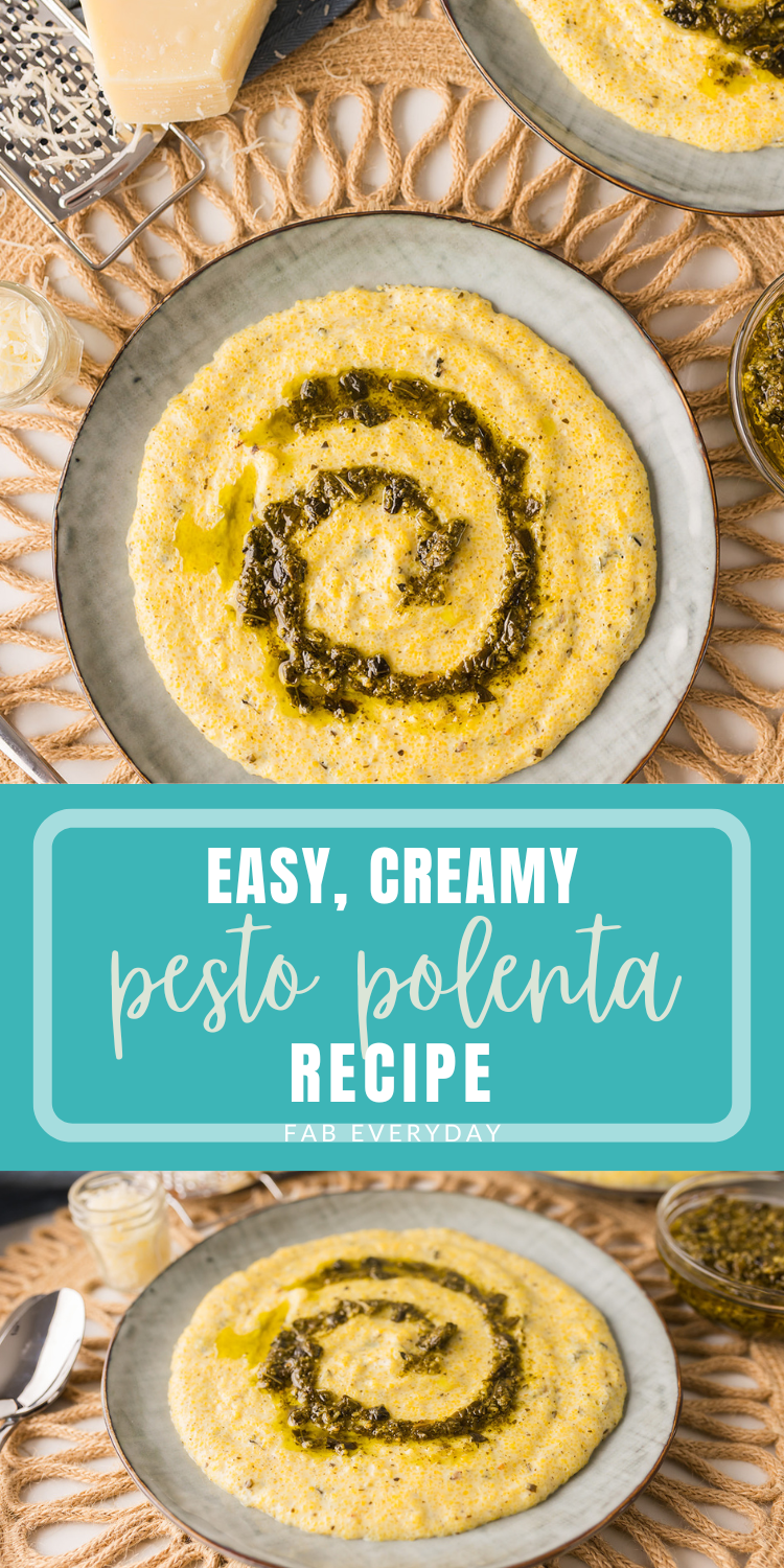 Creamy Pesto Polenta recipe (polenta al pesto)