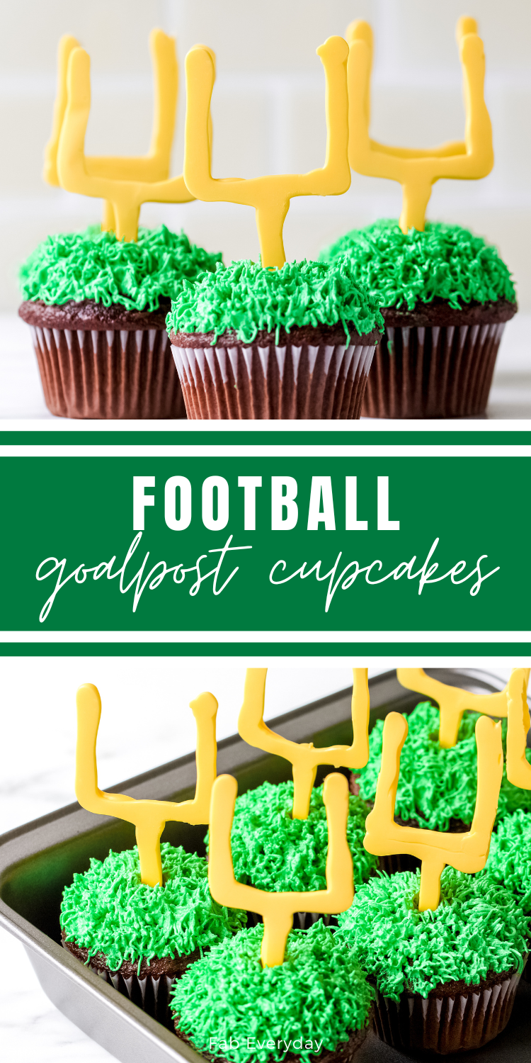 Football Goalpost Cupcakes (easy football cupcakes idea)