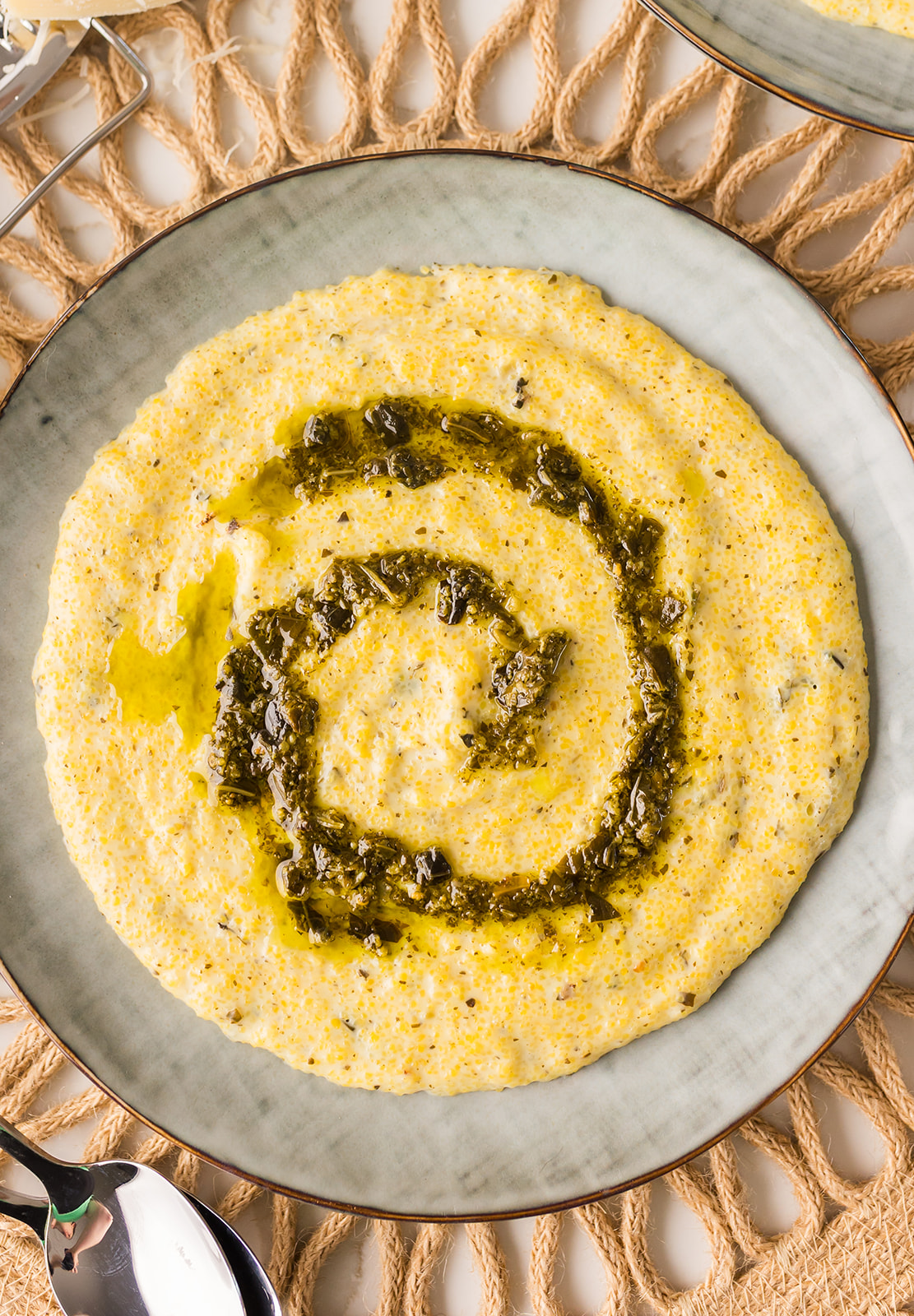 polenta with pesto
