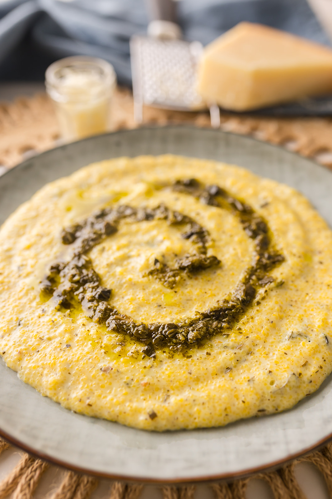 recipe for polenta al pesto