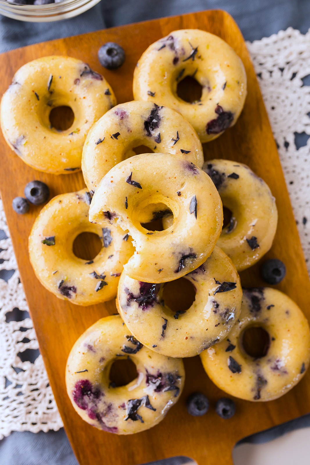 baked blueberry donuts