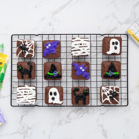 Decorated Halloween Brownies recipe