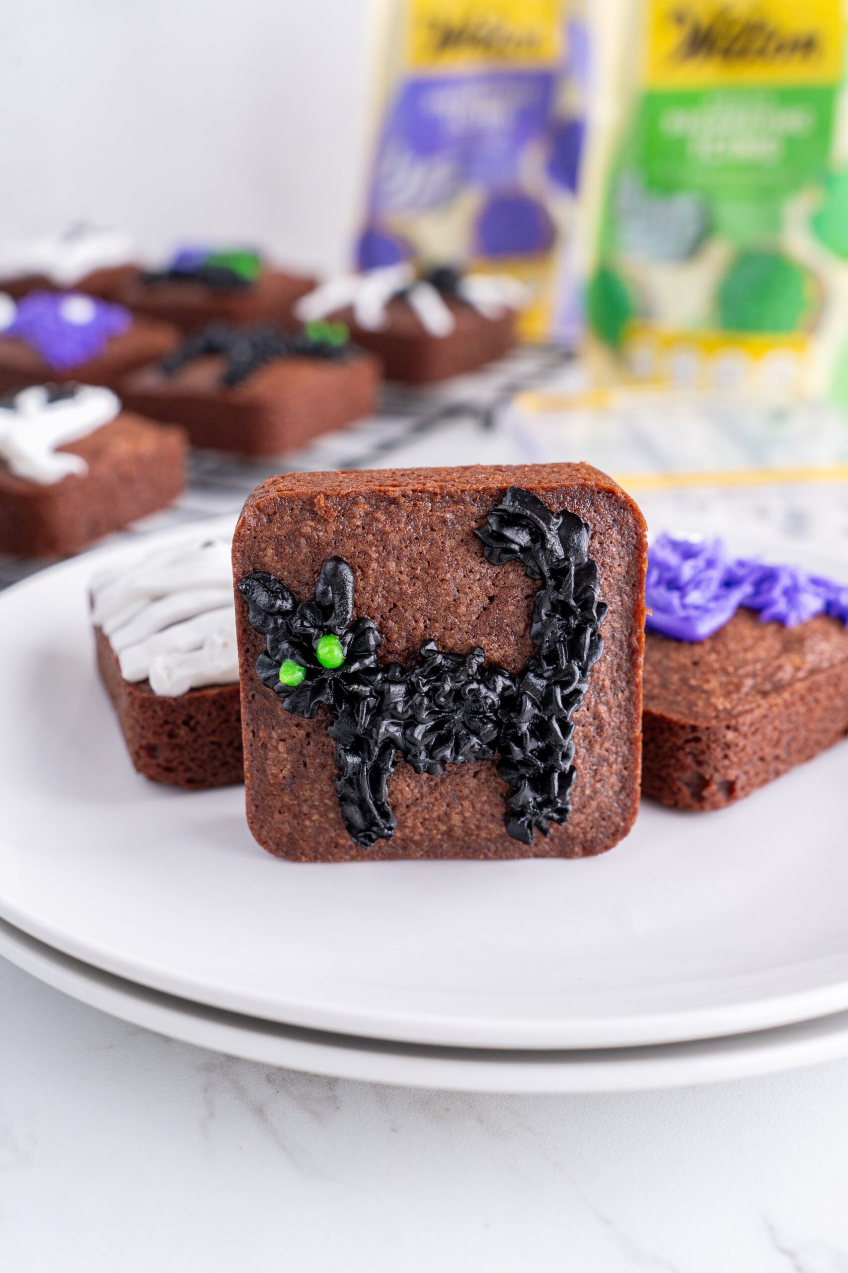 decorated Halloween Brownies
